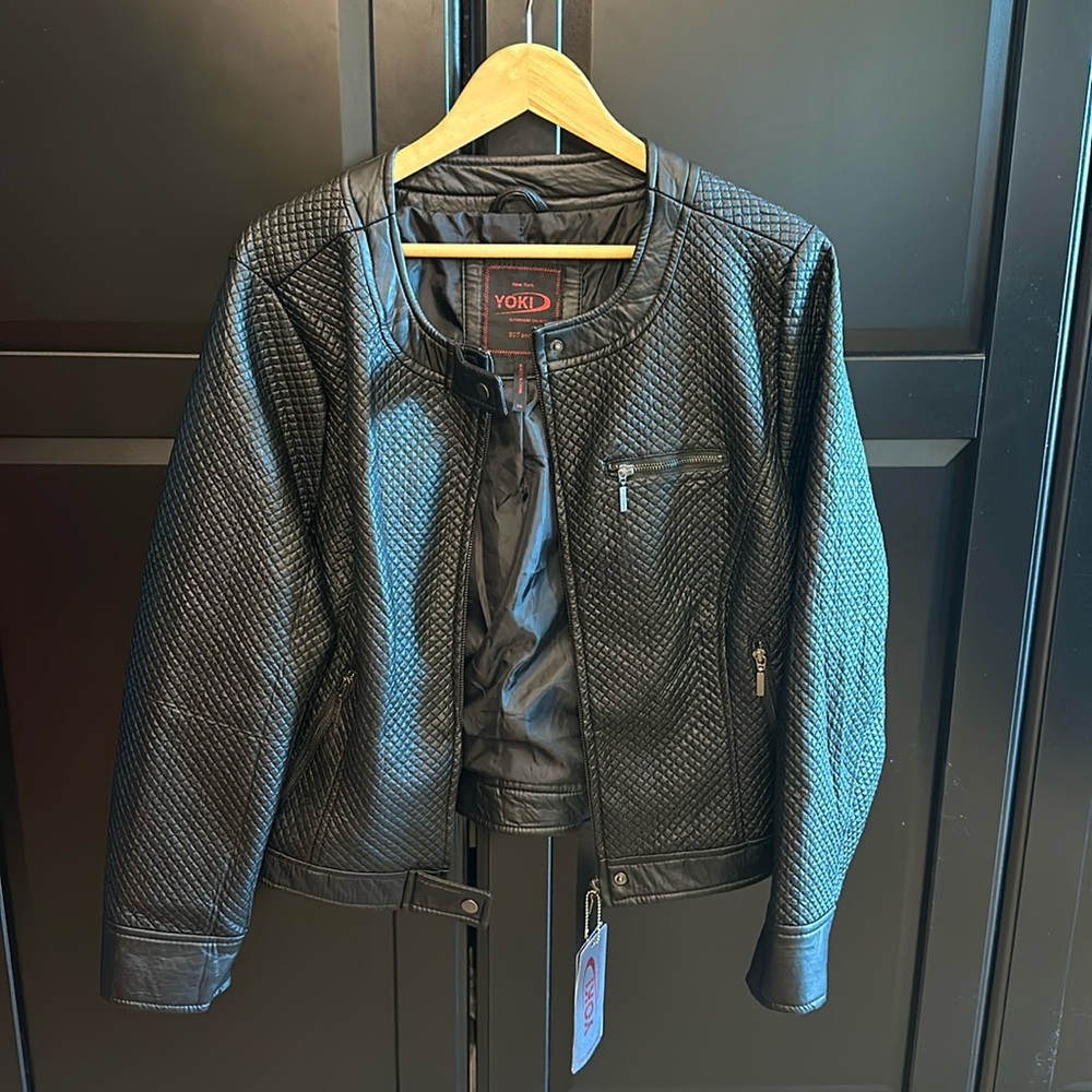 Classic Black faux l leather Jacket